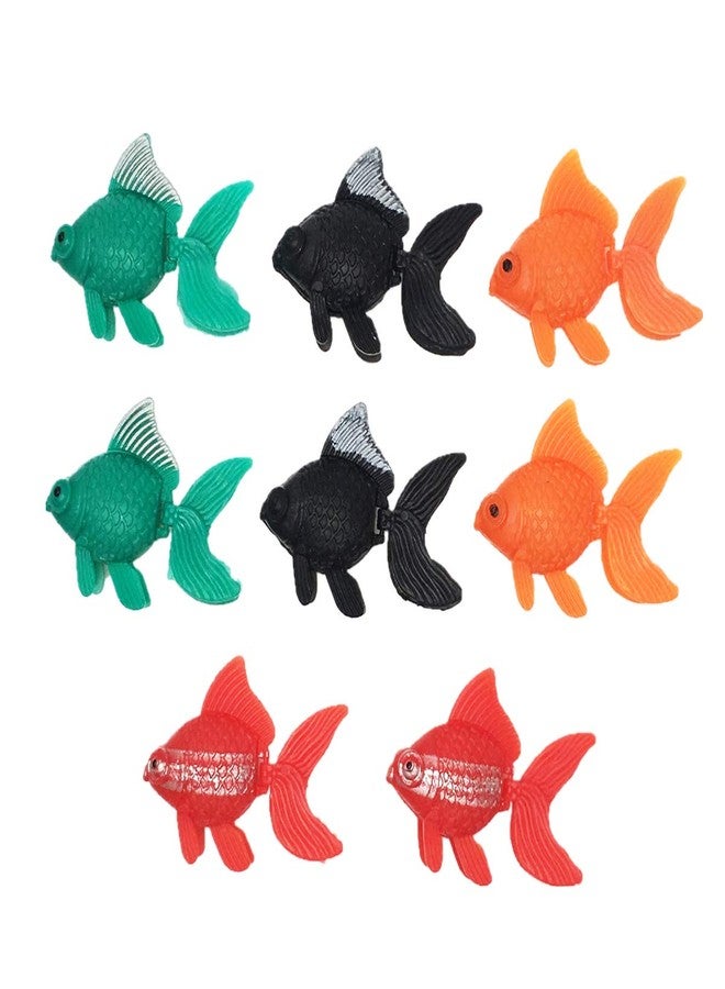 COMOK 8Pcs Cute Lifelike Plastic Artificial Goldfish Ornament for Aquarium Fish Tank, Assorted Colors - Image 1